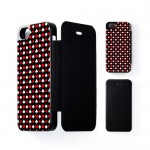 Black Poker Playing Cards Pattern with Spades Hearts Diamonds Clubs Coque Noire à Rabat Snap-On Protection Rigide Arrière pour Apple® iPhone 5 / 5s de UltraCases + Livré avec une protection d'écran GRATUITE