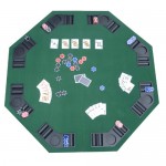 TABLE PLATEAU DE POKER CASINO OCTOGONALE PLIABLE POUR 8 JOUEURS 120CM NEUF 01