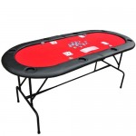 TABLE AVEC PIED PLATEAU DE POKER CASINO OVALE PLIABLE POUR 8 JOUEURS NEUF 03